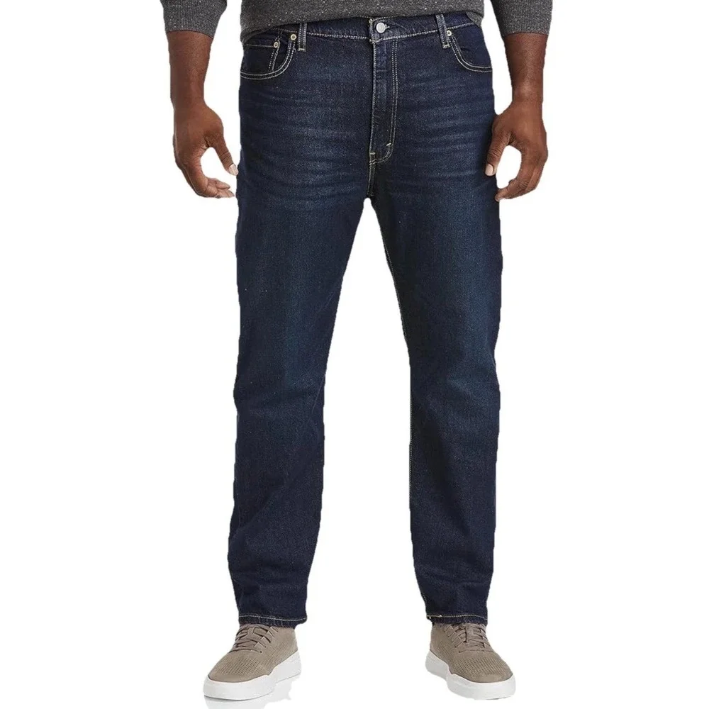 Levis Men's 502 Taper‎ Fit Stretch Jeans Clean Run - Dark Indigo Size 42X36 New